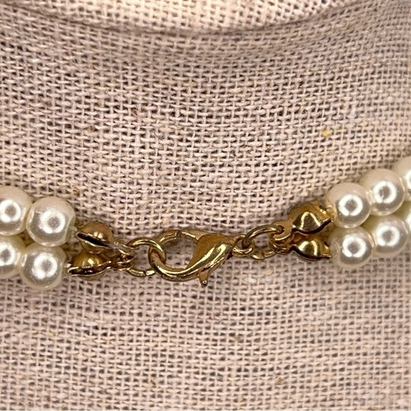 LAYERED BEADED NECKLACE RED IVORY WHITE 30” VINTAGE RETRO - Picture 3 of 9